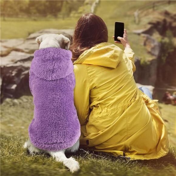 Dog Sweaters for Medium Dogs Hoodie Soft Double-Sided Plush Fleece - Picture 6 of 7